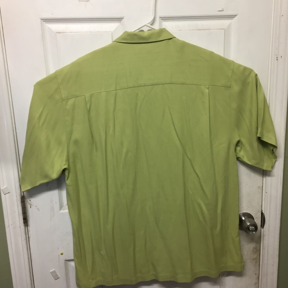 Tommy Bahama Mens Green 100% Silk Short Sleeve XL - Picture 6 of 8